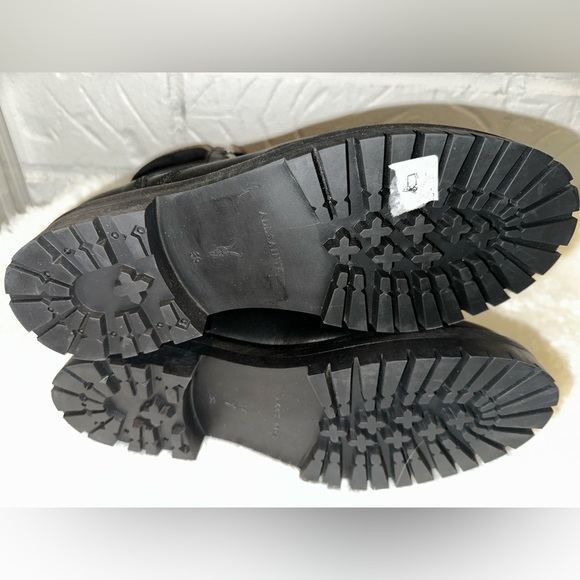 New Allsaints Paulina Leather Moto Buckle Boot in Black Size 38 - Picture 4 of 9